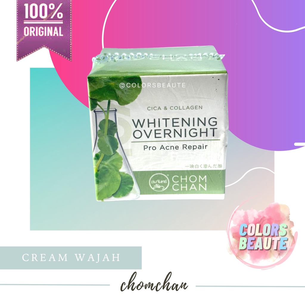 CREAM CHOMCHAN CICA &amp; COLLAGEN WHITENING OVERNIGHT PRO ACNE REPAIR / CREAM JERAWAT / KRIM JERAWAT