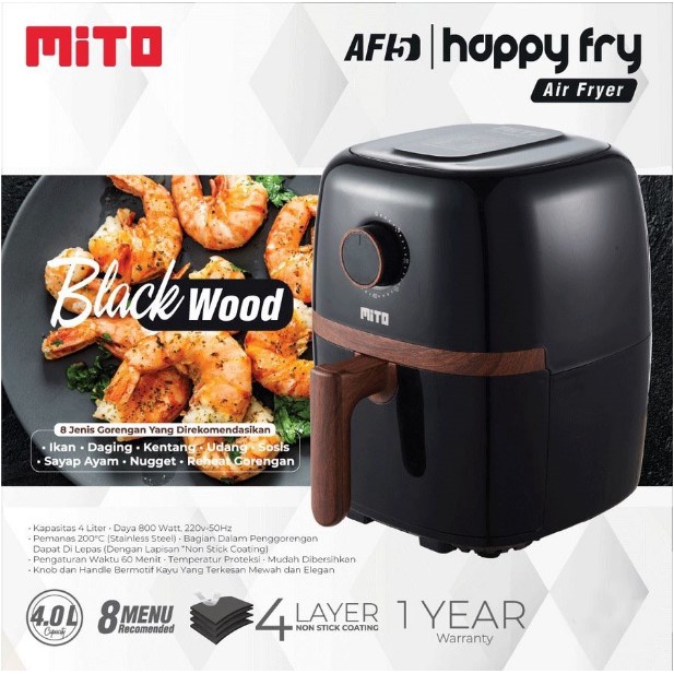 Digital Air Fryer Mito Mitochiba Wood Series AF5 4Liter Happy Fry AF 5