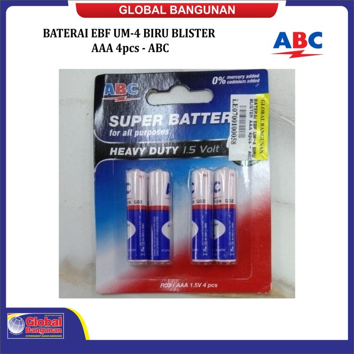 BATERAI EBF UM-4 BIRU BLISTER AAA 4pcs - ABC