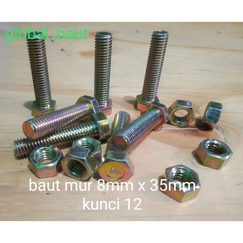 baut mur 8mm x 35mm kunci 12