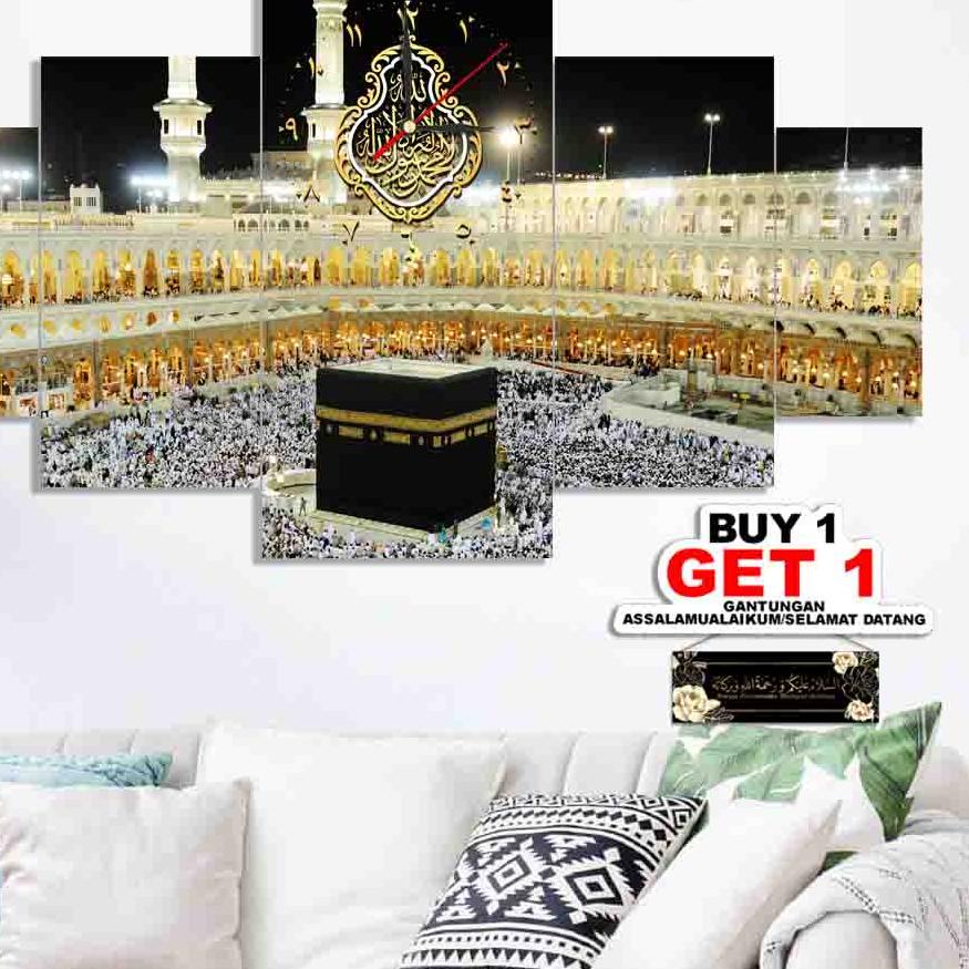 ✤ Jam Dinding Ka'bah Ukuran Besar Hiasan Dekorasi Rumah Islami ☑