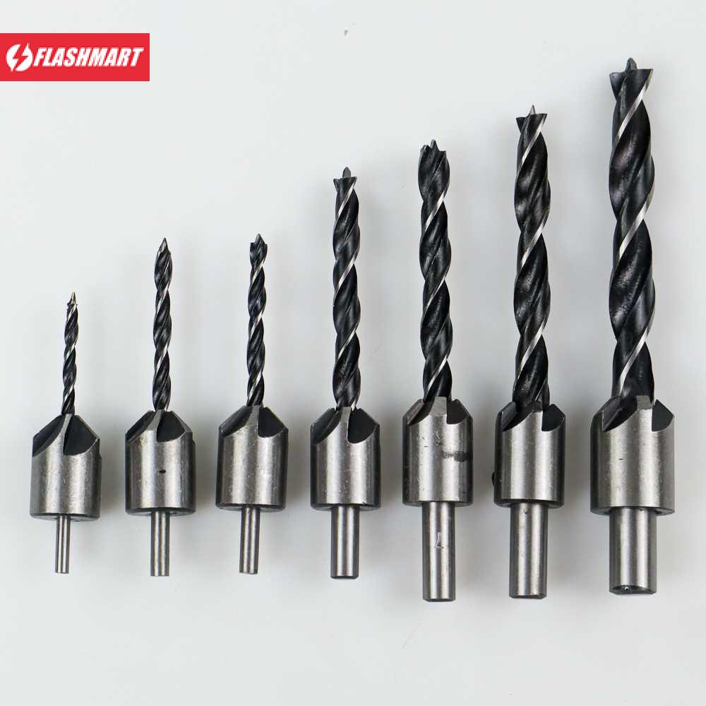 Flashmart Mata Bor Drill Bit Countersink HSS 3-10mm 7 PCS - QST-K13