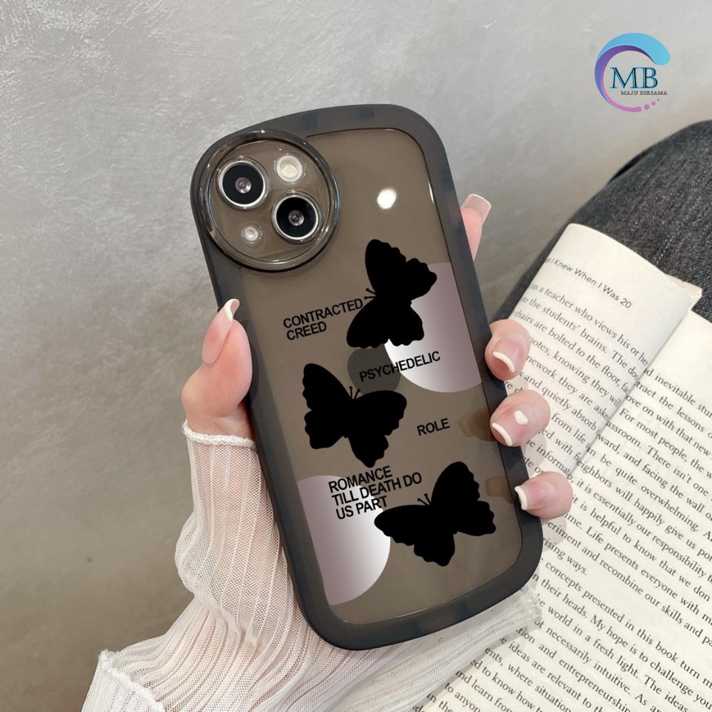 SS144 SOFTCASE SILIKON MOTIF KUPU KUPU HITAM FOR SAMSUNG A20 A30 A20S A21S A22 M22 A31 A32 A33 A50 A50S A30S A51 A52 A53 A73 MB4441