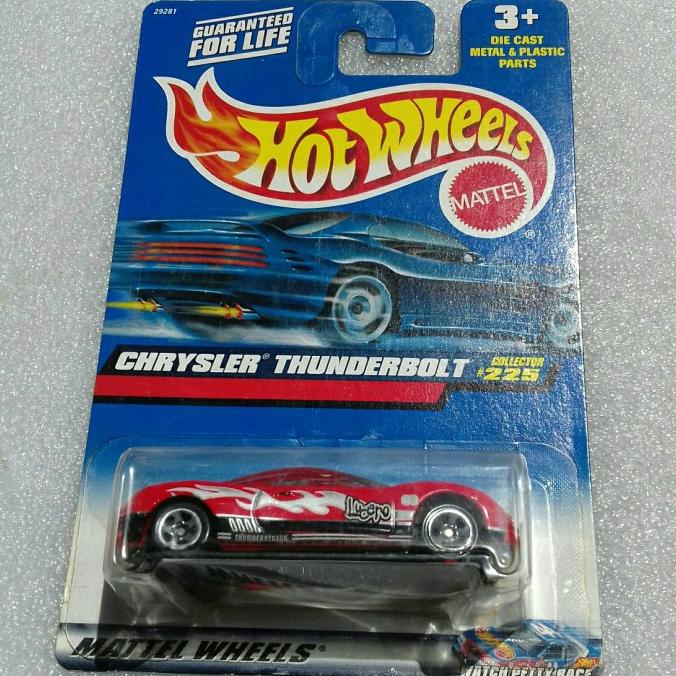 HOT WHEELS CHRYSLER THUNDERBOLT. BLUE US CARD WATCH PETTY RACE. MERAH.