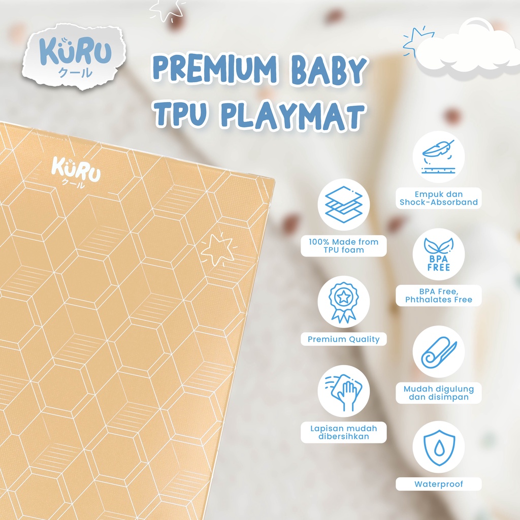 KURU Baby TPU Playmat | Karpet Bermain Anak Large 140x200 Play Mat MBS