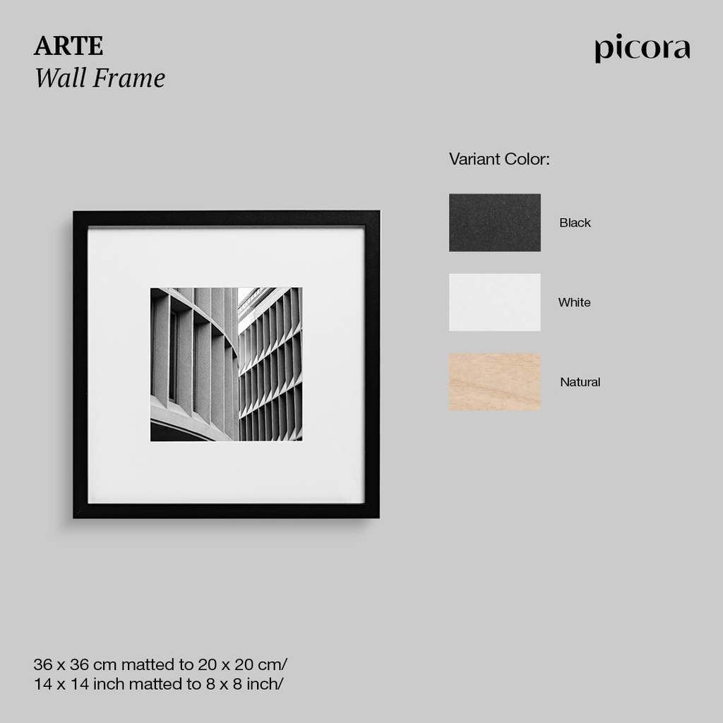 PICORA ARTE Wall Frame Square 36x36cm/20x20cm Pigura Bingkai Foto