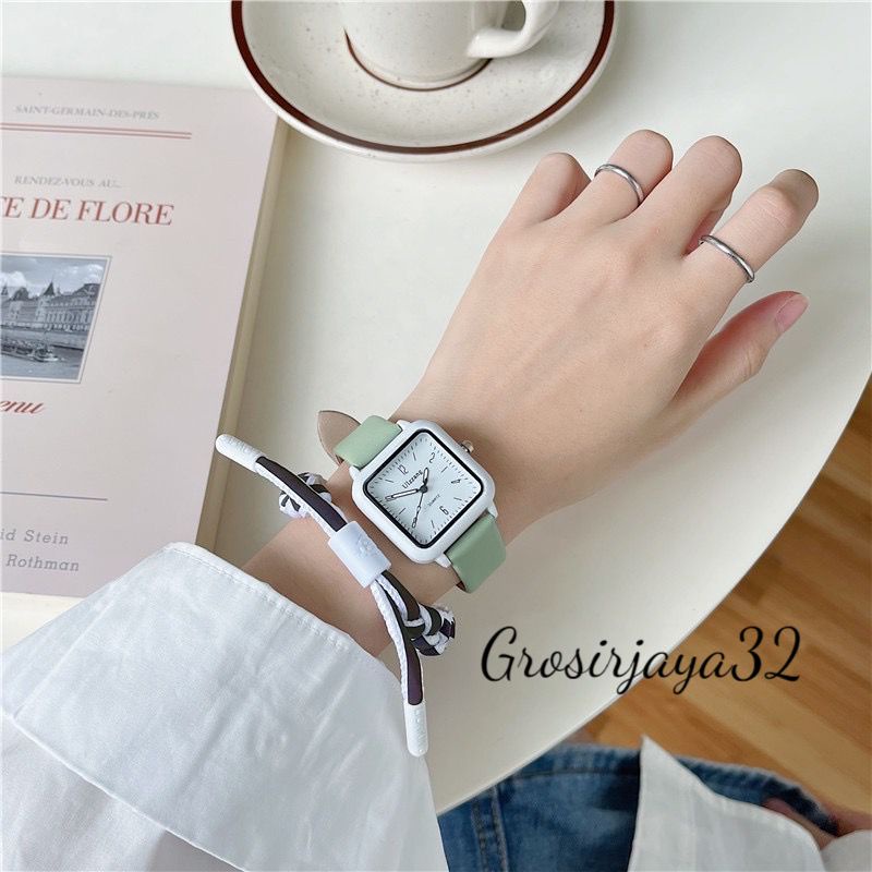 Jam tangan wanita analog Flore kalep sintesis Korean be like
