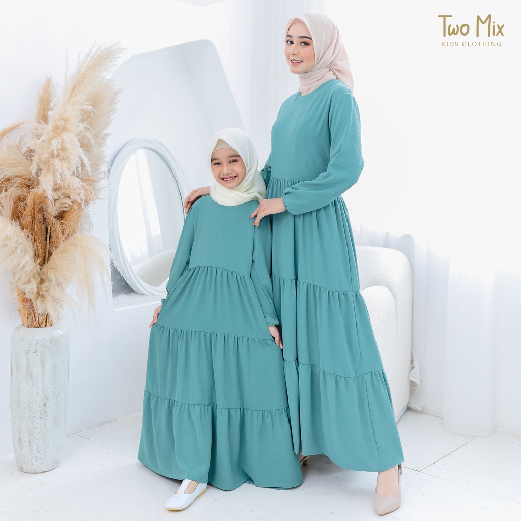 Two Mix - Raya Collection 2025 - Baju Dress Gamis Couple Ibu Anak Perempuan Lebaran 1-14 Tahun - HAR