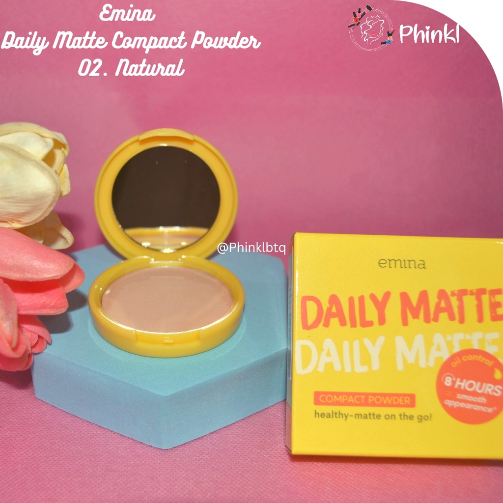 `ღ´ PHINKL `ღ´ ╰☆☆ 𝔢мιℕά ☆☆╮ Emina Daily Matte Compact Powder bedak padat anti wajah berminyak cocok untuk remaja ke kampus natural