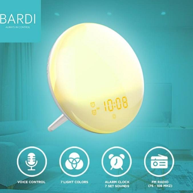 BARDI Smart Home Wake Up Light Digital Alarm Clock / Night Desk Lamp