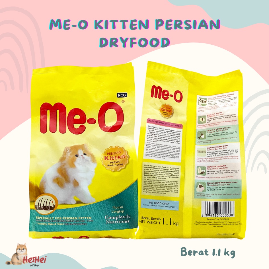 Me-O Kitten Adult Persian Dryfood 1,1 kg - Makanan Anak Kucing Meo Persia - Makanan Kering Kucing Dewasa Anggora