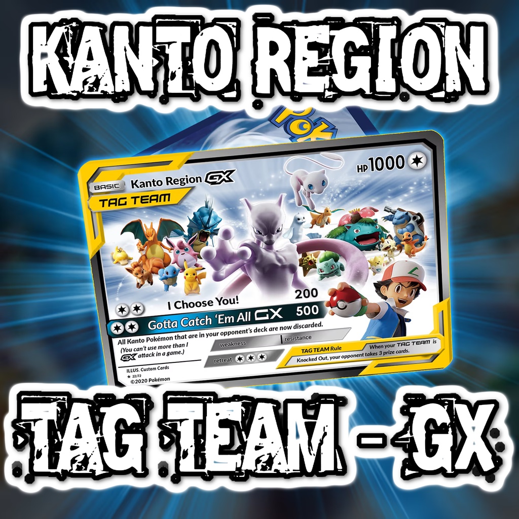 KARTU POKEMON TCG HOLOGRAM SPECIAL (TAG TEAM) - KANTO REGION GX
