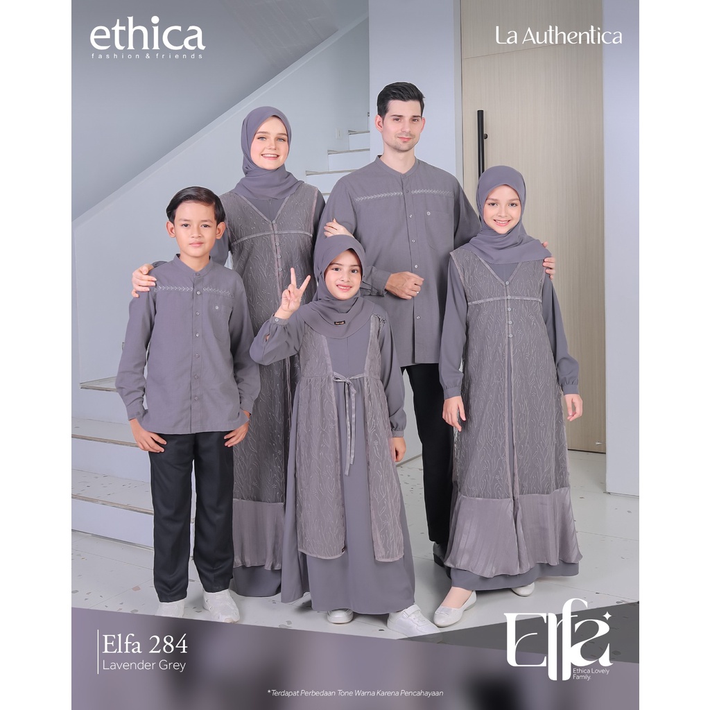 Sarimbit Ethica Elfa 284 Lavender Grey, Kahfi 259, Kagumi 282, Kahfi Kids 187, Kagumi Kids 136