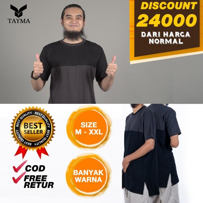 TERBARU Baju Kaos Pria, Longline Pria, Kaos Kurta Lengan Pendek /BAJU KOKO PRIA/BAJU KOKO DEWASA/BAJ