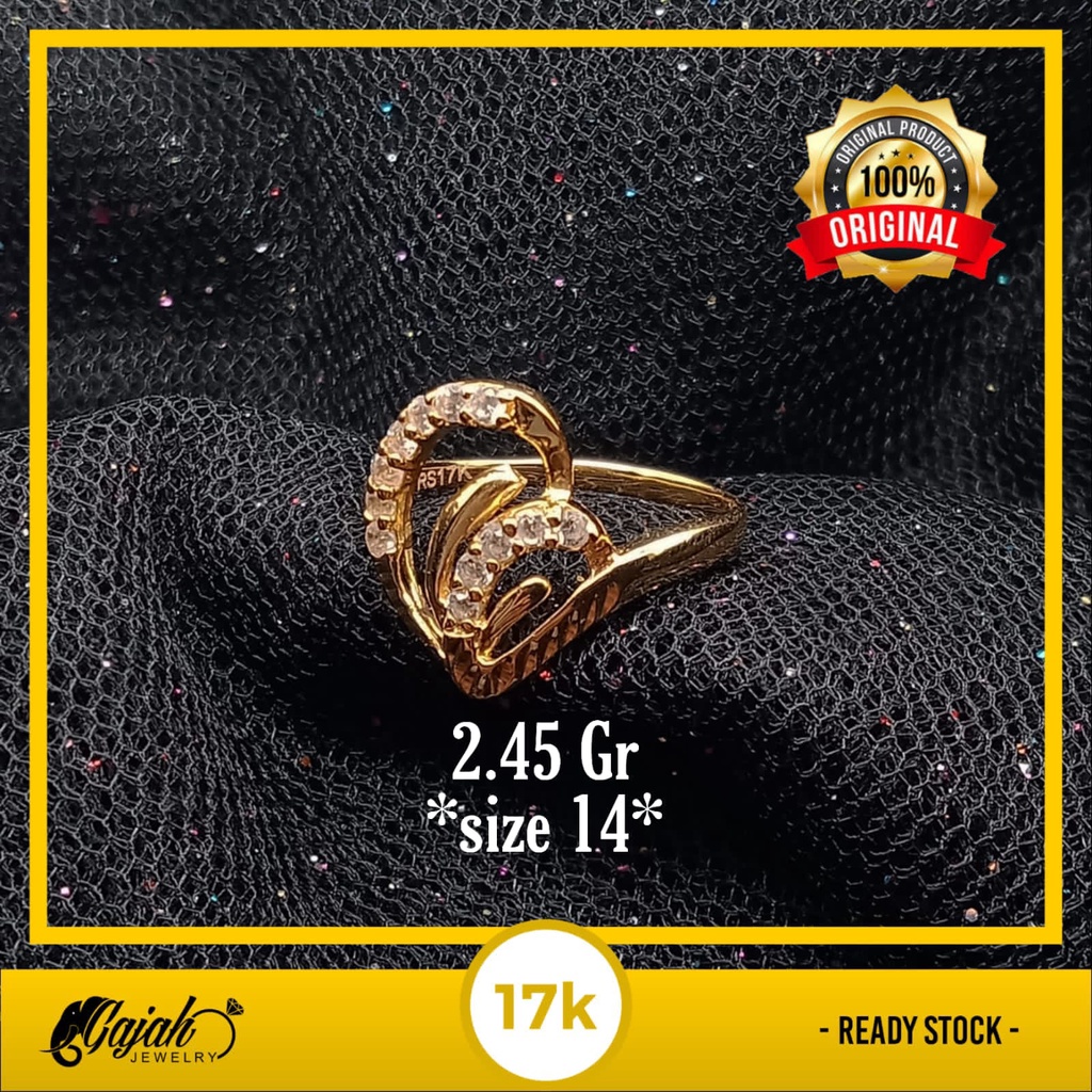 Cincin Emas 17K - 2.45 Gr Kadar 750 - 4357