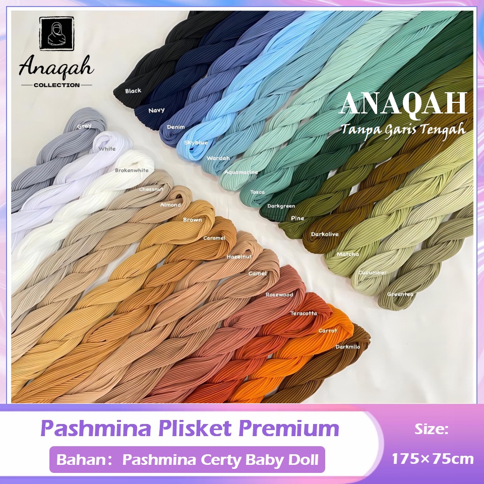 Pashmina Plisket Premium  Pashmina Plisket Ceruty Baby Doll  Jilbab Plisket Pashmina  Pashmina Plisk