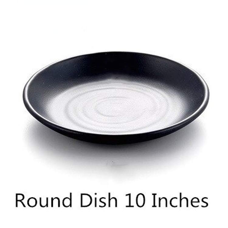 Piring Melamine Dish Plate Japanese Style 10 Inch - W7010 - Black