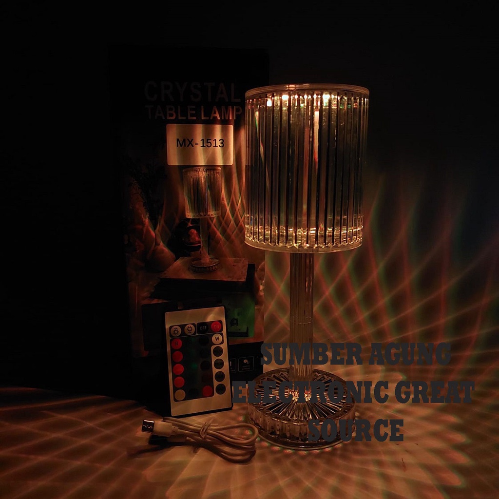 Crystal Table Lamp MX1513 Lampu Meja Remot Warna Bisa Diatur Hiasan Rumah