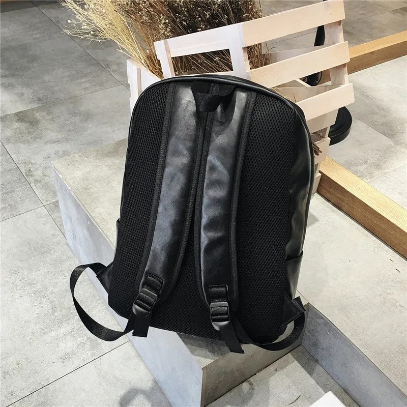 Tas ransel kulit sintetis big size unisex tas muat buku besar dan laptop