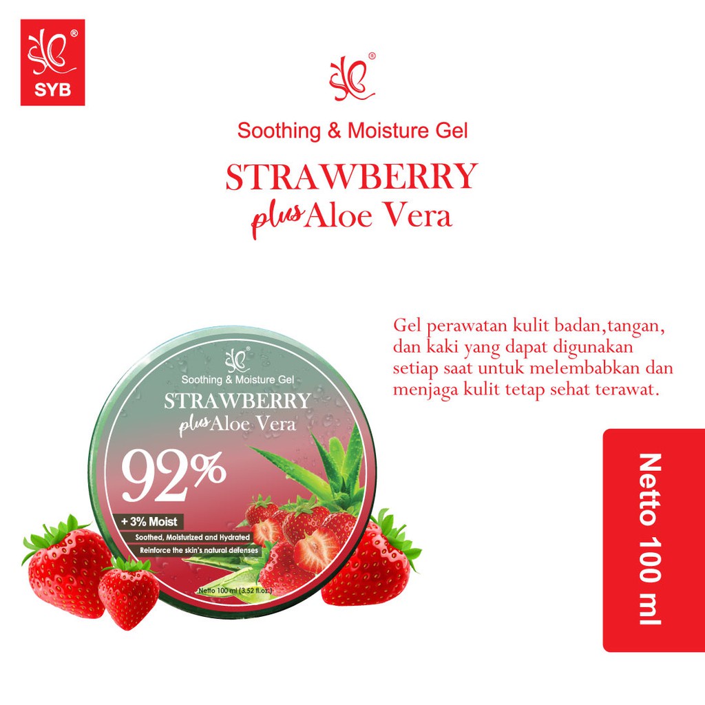 SYB Soothing &amp; Moisture Gel Strawberry Plus Aloe Vera 100ml