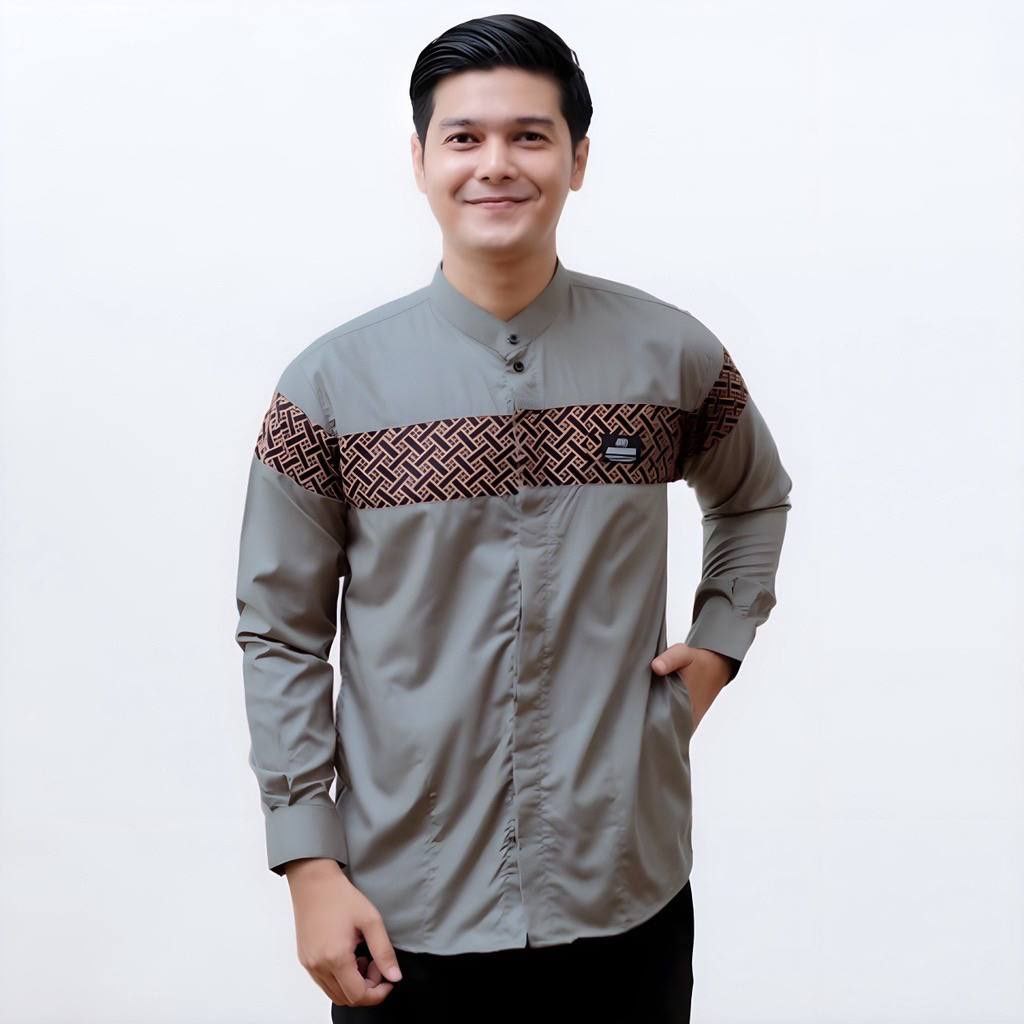 baju koko pria dewasa lengan panjang katun kemeja pria terbaru