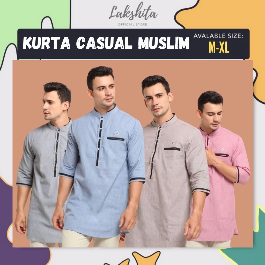 Baju Koko Pria Dewasa Lengan Pendek Terbaru 2024 Bahan Katun Premium Warna Biru Navy Merah Maroon Hi