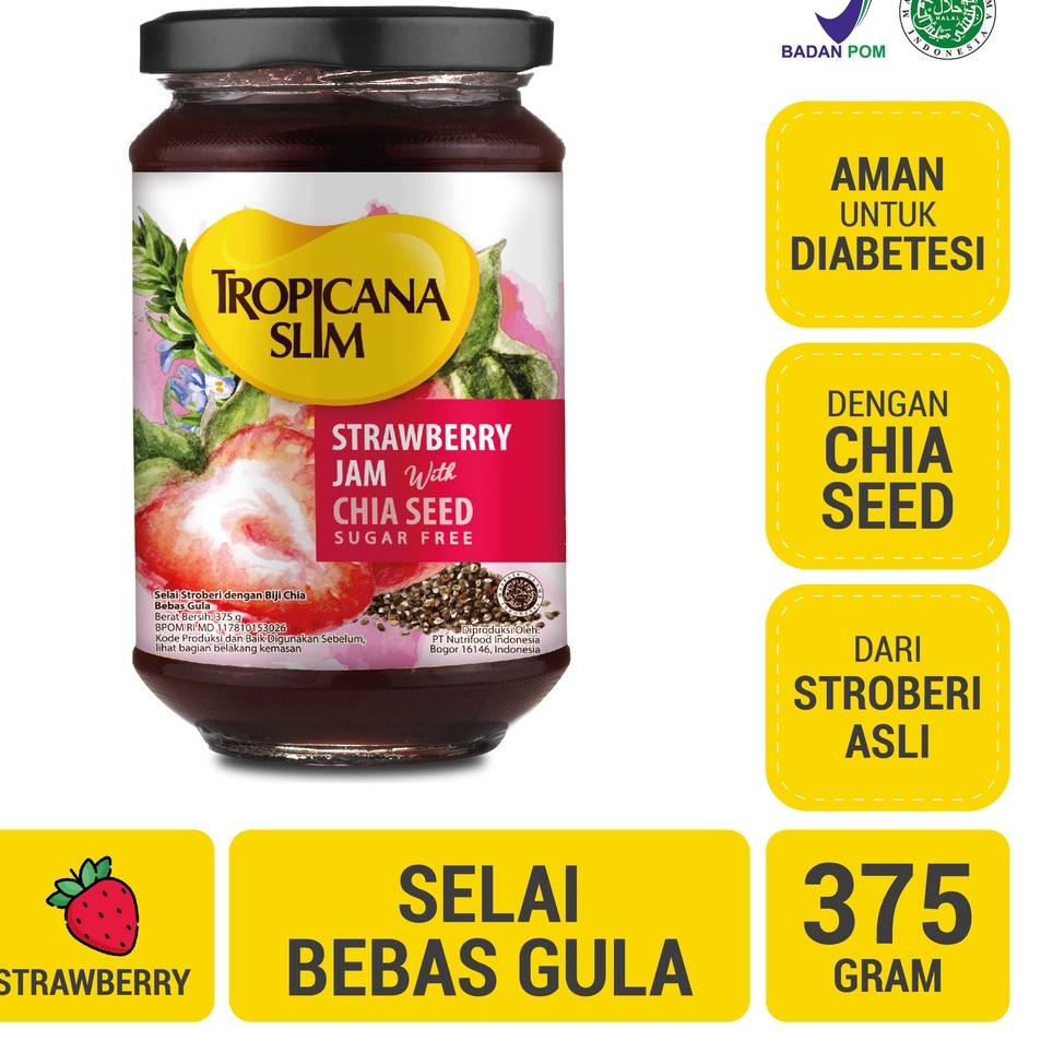 

✸ Tropicana Slim Strawberry Jam 375 g - Selai Stroberi Bebas Gula ☆