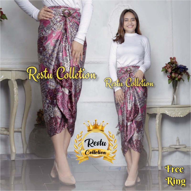 Rok Lilit Batik Wanita Premium Gold Foil / Putri Malu Tosca