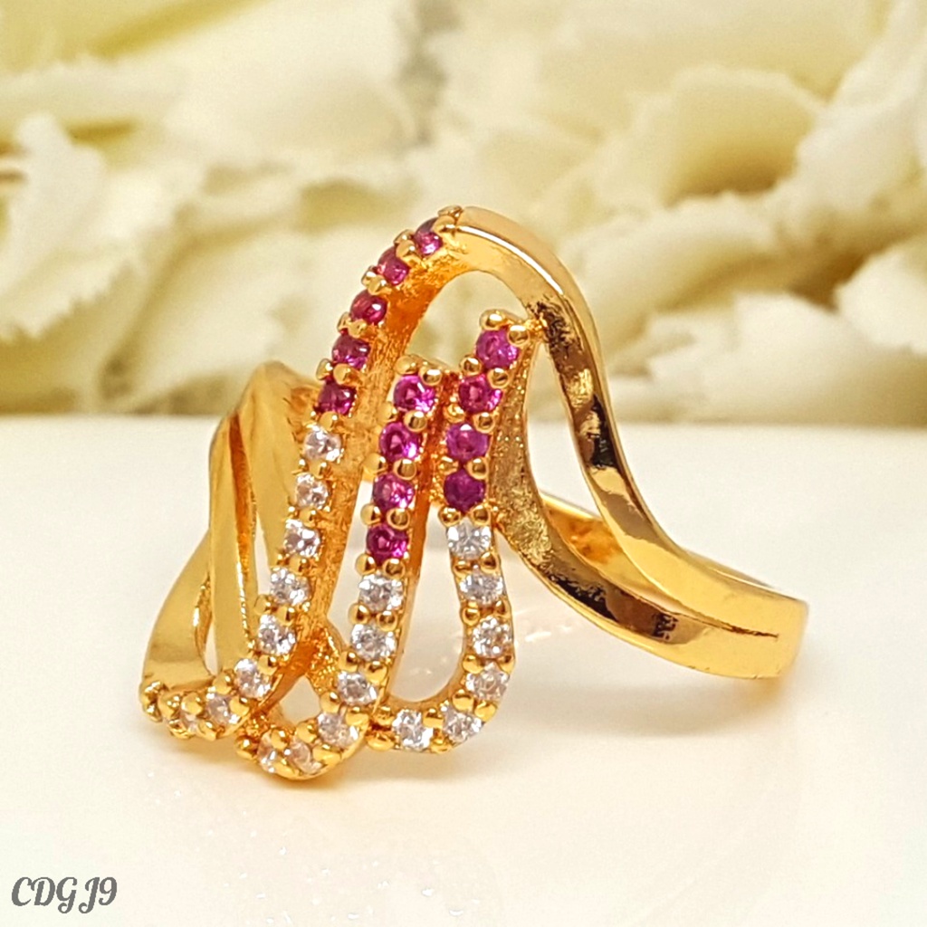 PGX Cincin Xuping Wanita Perhiasan Lapis Emas Aksesoris Fashion Premium - Z295