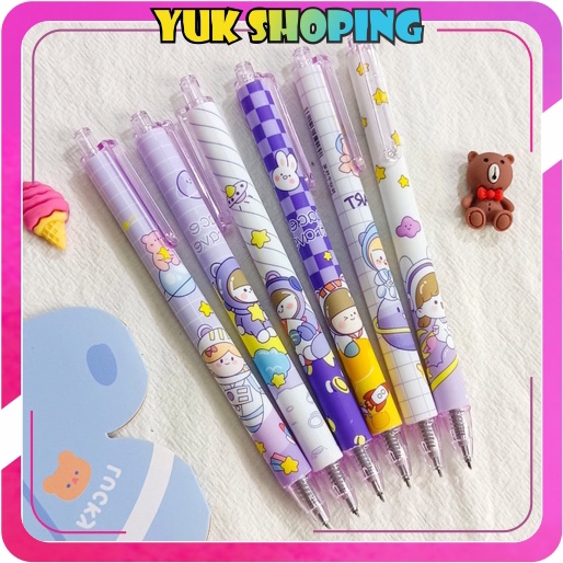 

✧YUKSHOPING✧ Pulpen Gel Motif Cartoon Pulpen Pelajar Dan Kantor Pena Lucu Purple Series Kawaii Gel Ink Pen S052