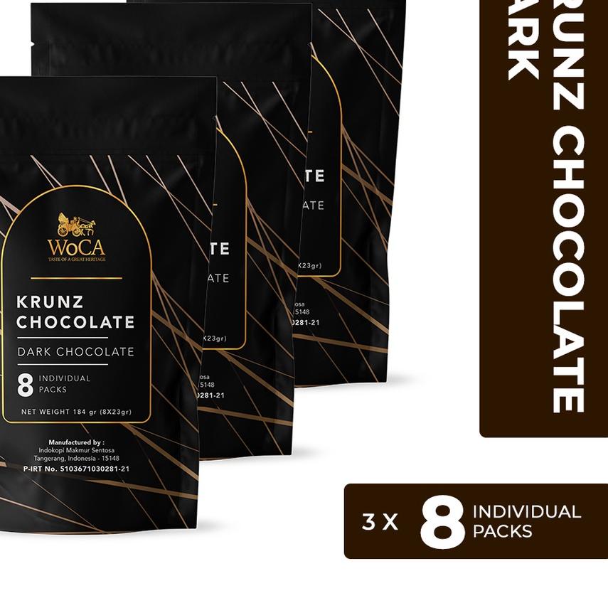 

➹ WoCA Krunz Chocolate Dark 3 x 8 individual packs - Pouch ➵