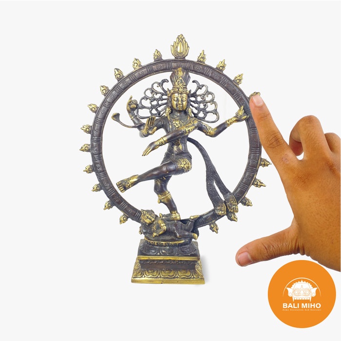 Patung Dewa Siwa Menari Kuningan/Patung Nataraja/Patung Siwa/Dewa Siwa