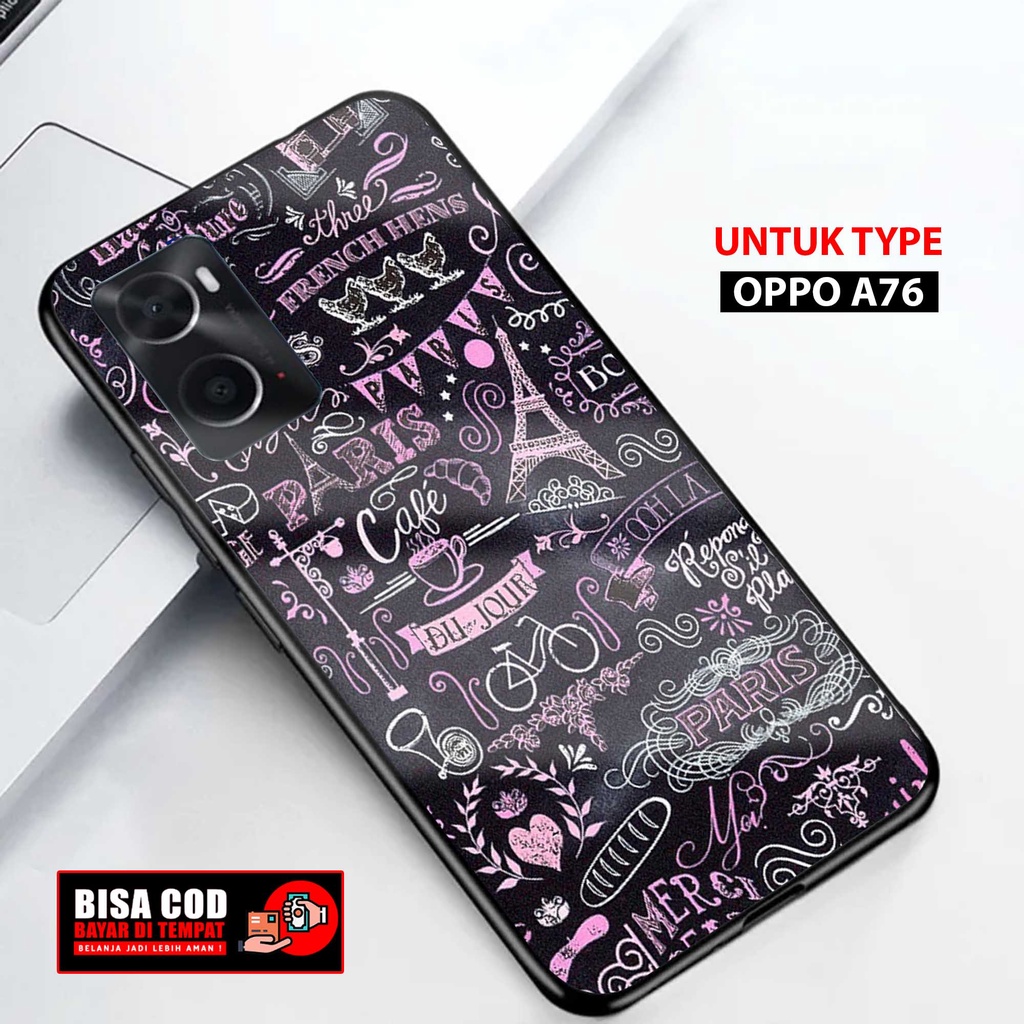 Case Oppo A76 Terbaru { CUTE CAS ] 2D Softcase Glass Kaca Oppo A76 (Case Hp) Oppo A76 (CASING HP) Op