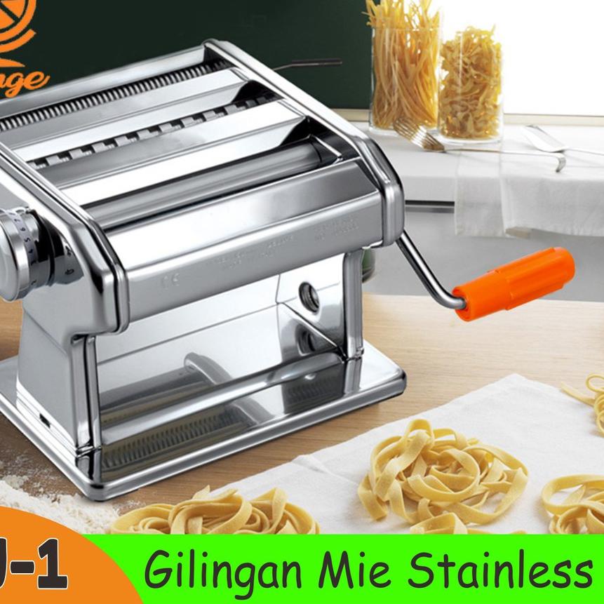 ➢ Gilingan Mie Pasta Maker Gilingan Molen Pangsit Multifungsi Gilingan Mie Stainless Steel Alat Peng