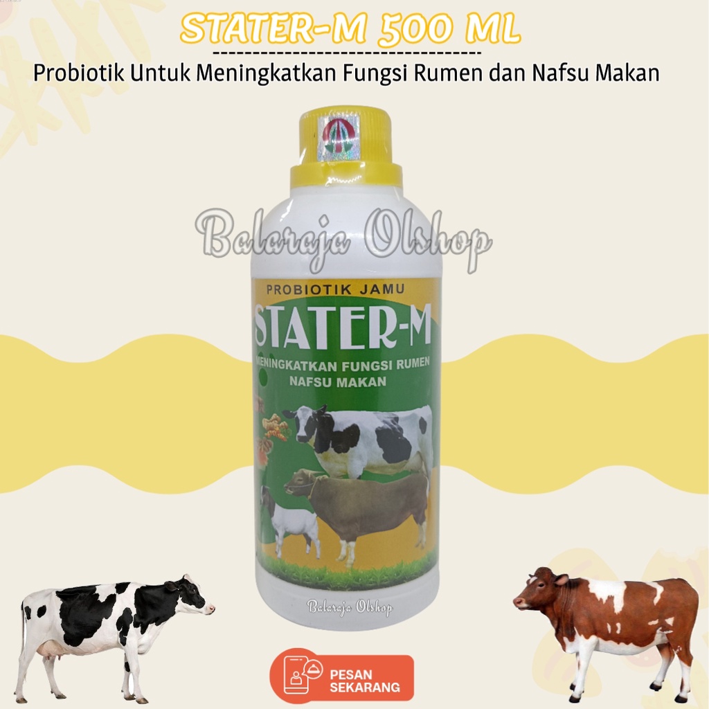 Vitamin Meningkatkan Fungsi Rumen Nafsu Makan Sapi Stater - M Sapi 500 Ml Original - Untuk Meningkatkan Daya Cerna Kurangi Kembung Diare