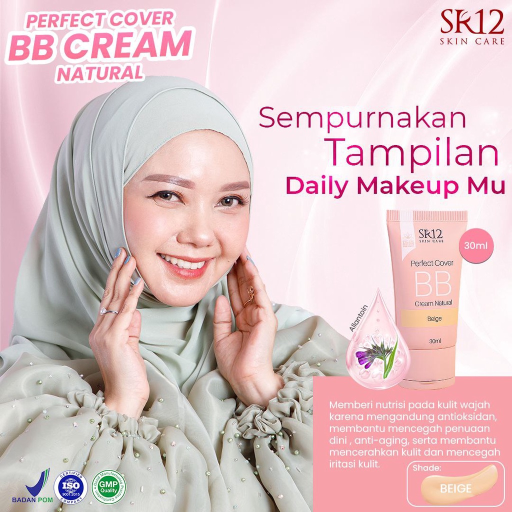 SR12 PERFECT COVER BB CREAM NATURAL 30 ML / MENGANDUNG SPF 20 / NATURAL LOOK / BASE MAKE UP / LIQUID FOUNDATION