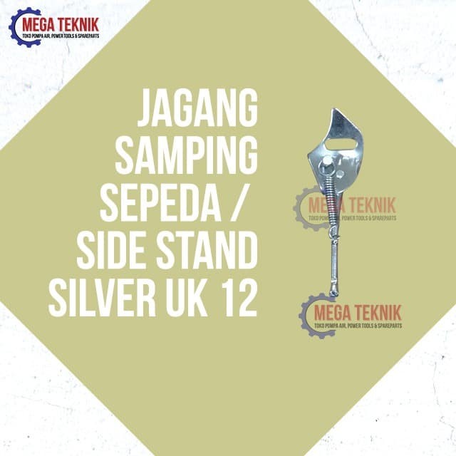 :=:=:=:=] Jagang Standar Samping Sepeda Side Stand Silver Ukuran 12 Ontel