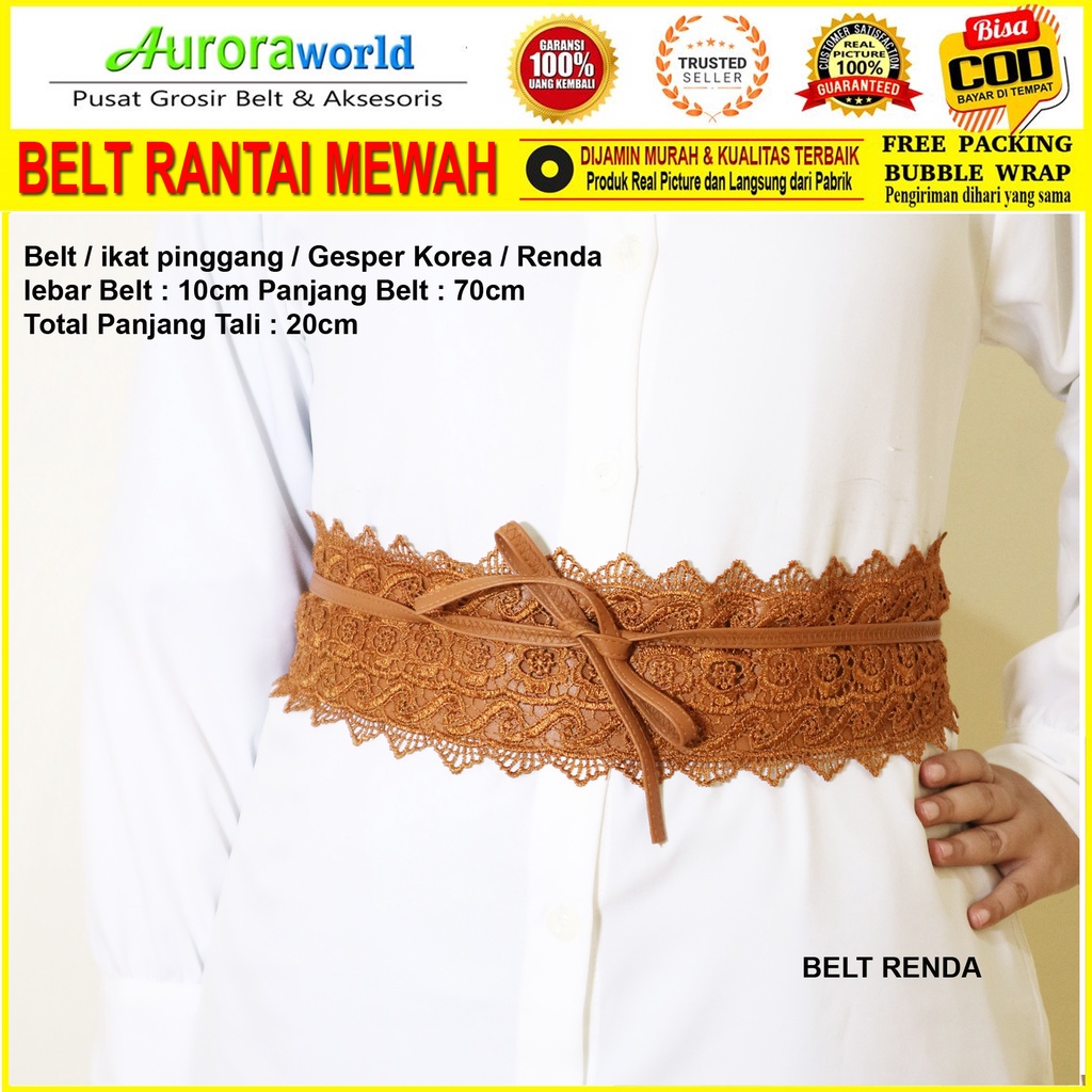 Belt Fashion Korea Terbaru Ikat Pinggang wanita untuk Dress model Renda Korea Gesper Fashion korea bisa cod