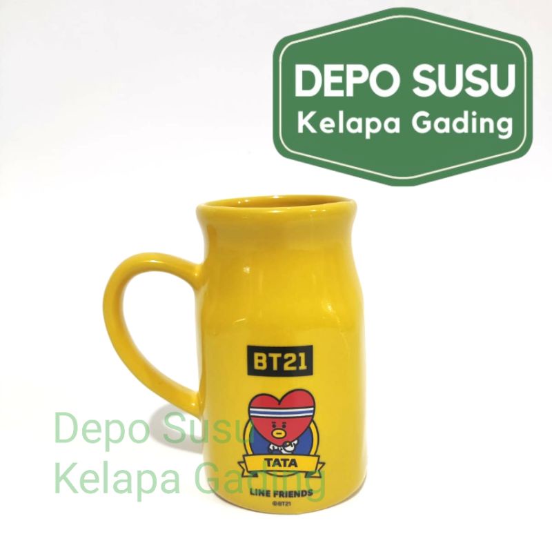 Ceramic Mug BT21 Official Line Friends | BTS Milk Life Gelas Keramik Limited Edition