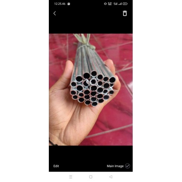 pipa aluminium 9mm panjang 1meter