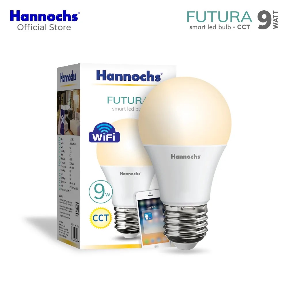 Lampu Hannochs Smart LED Futura 9 Watt CCT - Lampu Wifi