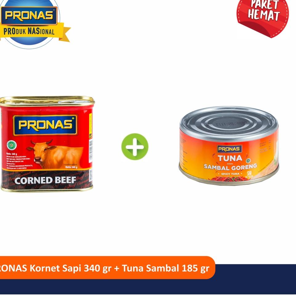 

❋ PRONAS Paket Exclusive Kornet Sapi 340g & Tuna Pedas 185g Bundling 2 pcs ❆