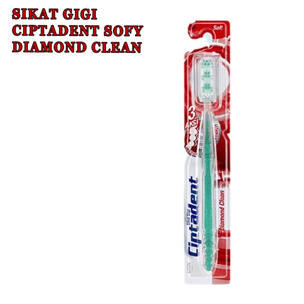 Ciptadent* Sikat gigi* Diamond Clean* 3 aksi* Soft