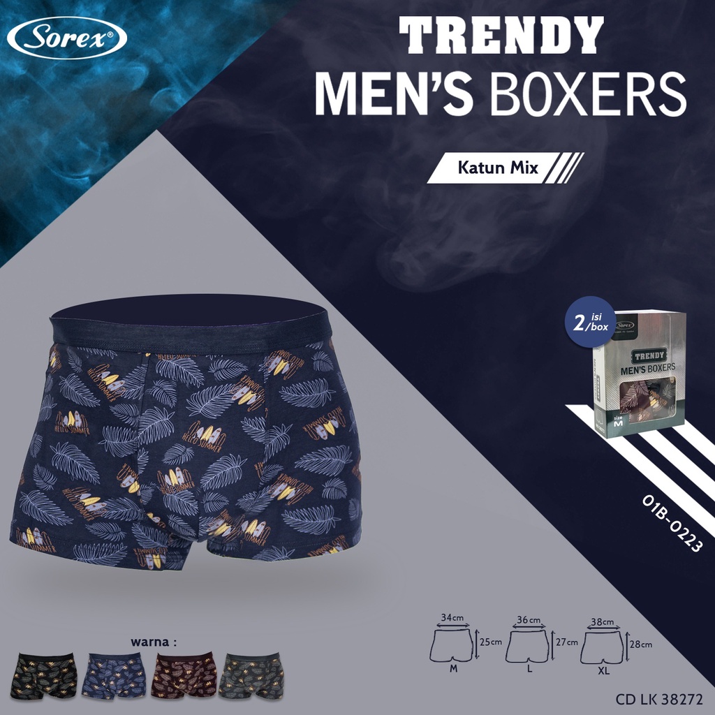 Sorex Pria Celana Dalam CD Boxer Motif Pria Sorex (Per Box) / CD Boxer Pria Fashion Premium / CD Pria Sorex Fashion