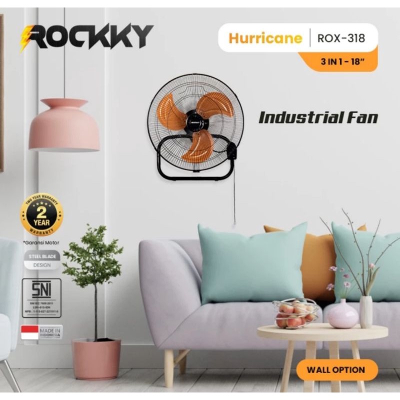 Kipas Angin Rockky Hurricane Industrial Fan 3 in 1