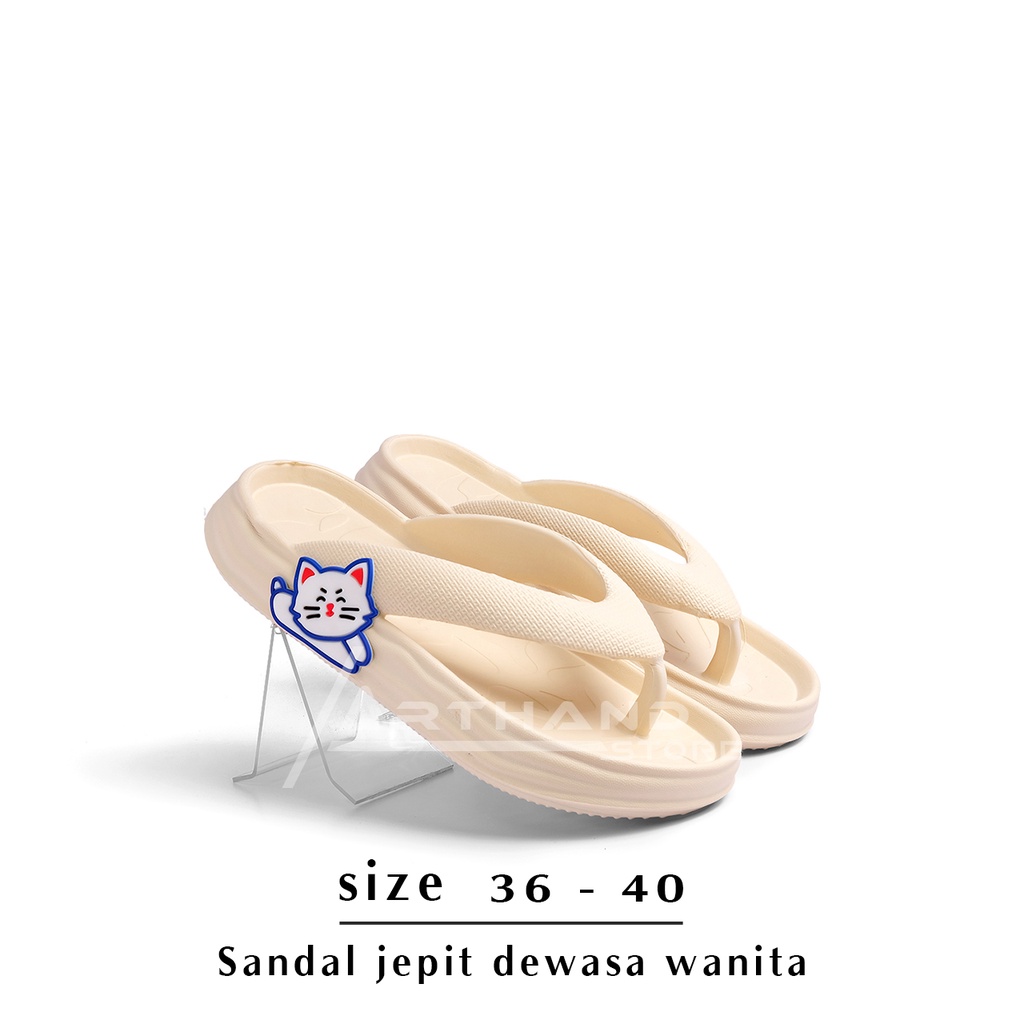 Sandal Wanita Model jepit sandal wanita terbaru karakter cat lucu