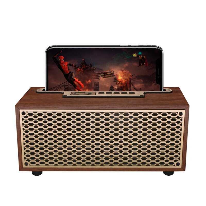 Portable Bluetooth Active Speaker Vintage Wood - XM-5H - Coffee