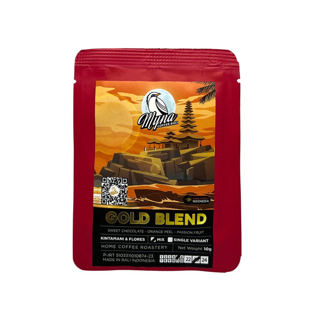 

Myna Coffee - GOLD BLEND - Kintamani & Flores - Drip Bag