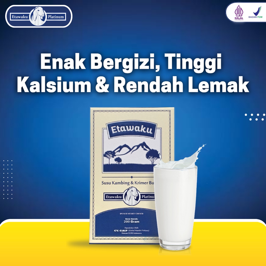 Etawaku Platinum 2 Box 100 % Susu Kambing Etawa Murni Rendah Gula Bebas Pengawet Bantu Atasi Masalah Pernafasan