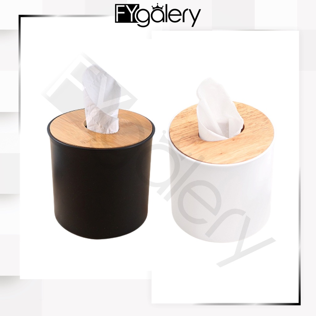 FYGALERY HL0355 Tempat Tisu Gulung Model Bulat Kotak Tissu Meja Ruang Tamu Toilet Bentuk Tabung Tempat Penyimpanan Tisu Remot TV AC Tissue Box Organizer Multifungsi